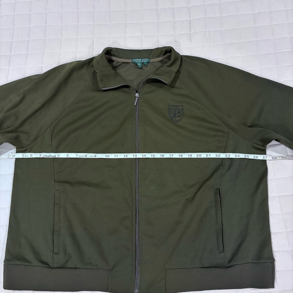 Lauren Active Ralph Lauren Olive Green Full Zip Track Jacket Bomber 3X Crest - Picture 10 of 12